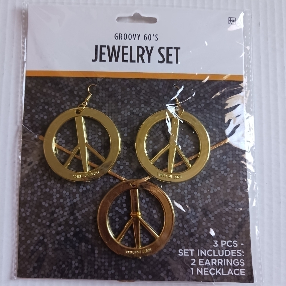 Groovy 60's Peace Sign Jewelry Set
